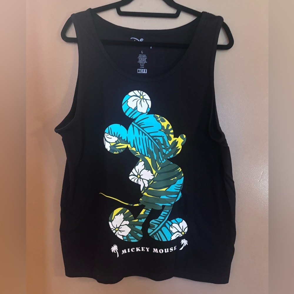 Mickey Mouse Neff Black Tank Top Large NWOT